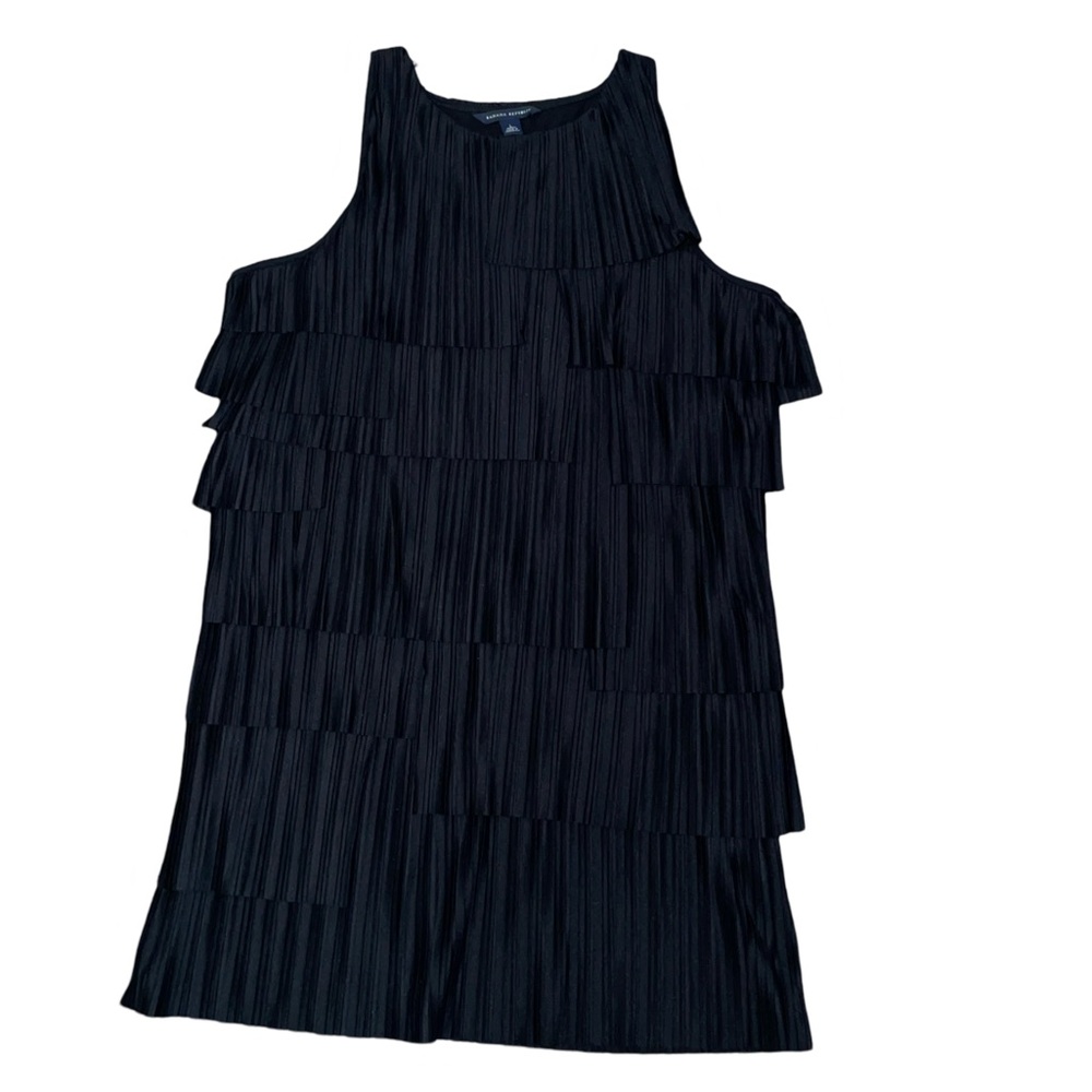 Banana Republic black accordion pleated flapper style dress